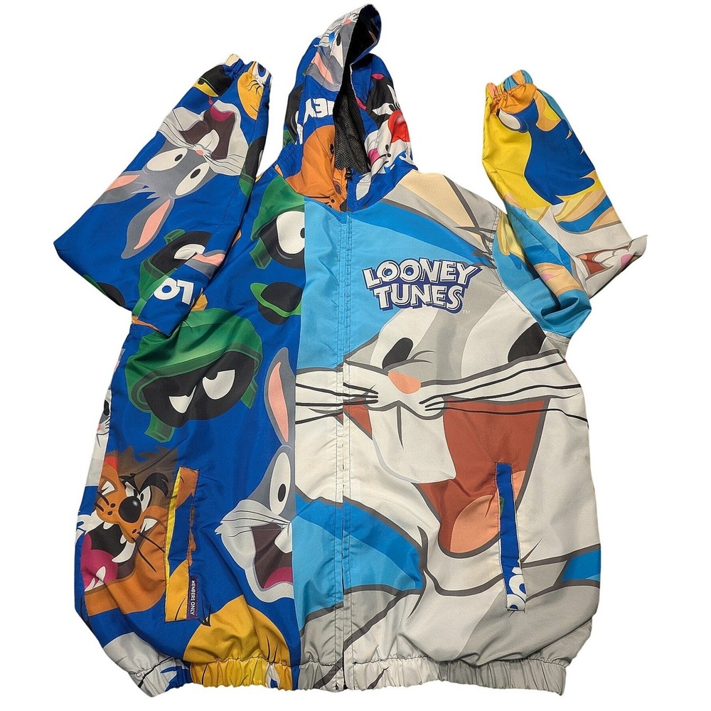 Members Only Looney Tunes Windbreaker Jacket Large Bugs Bunny Daffy MW090402